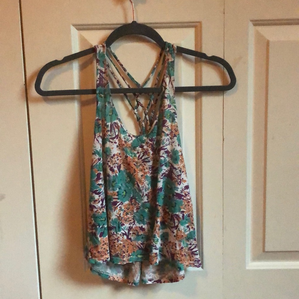 Flowered open back top